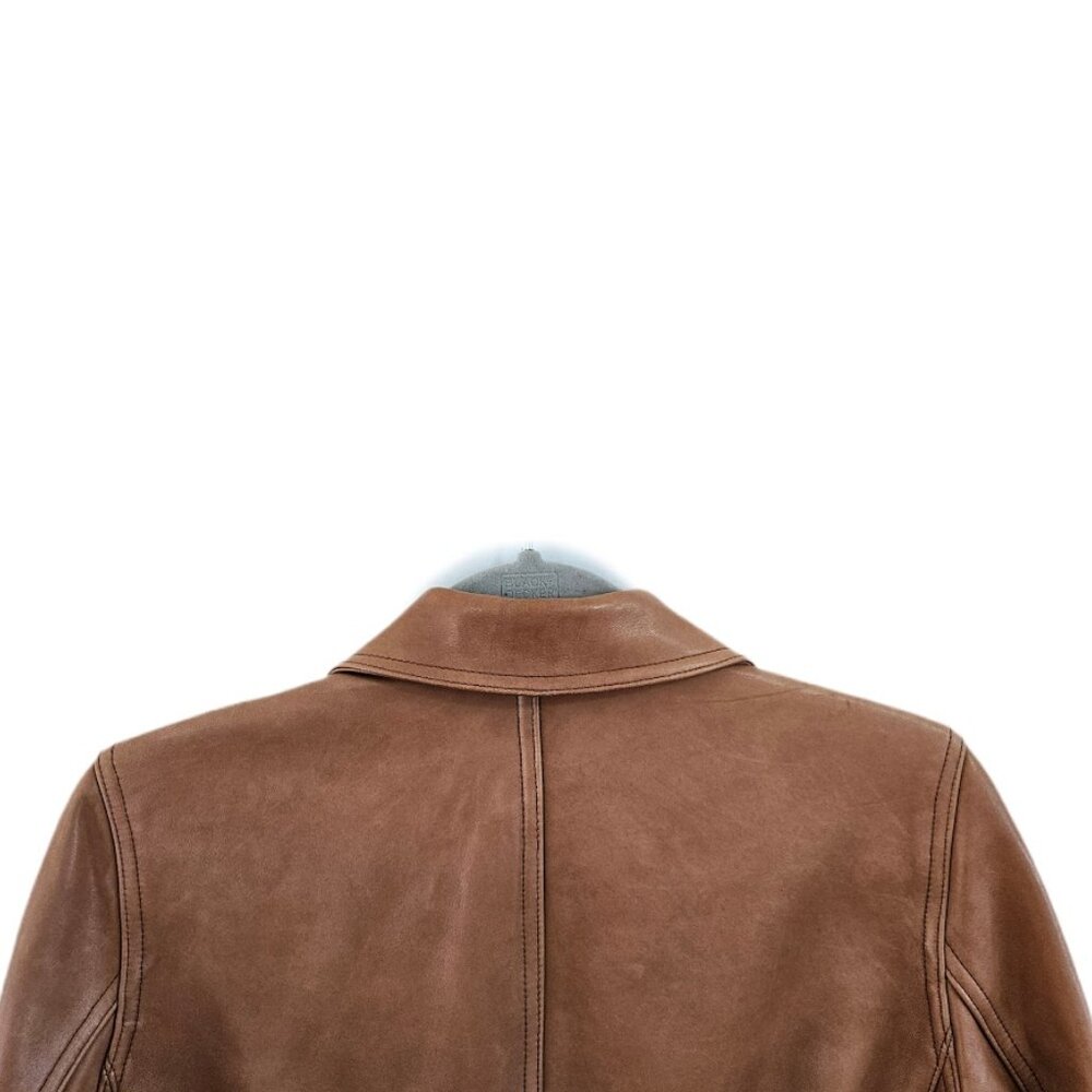 Vintage Lauren Ralph Lauren Leather Jacket Brown Tan S - Picture 5 of 14